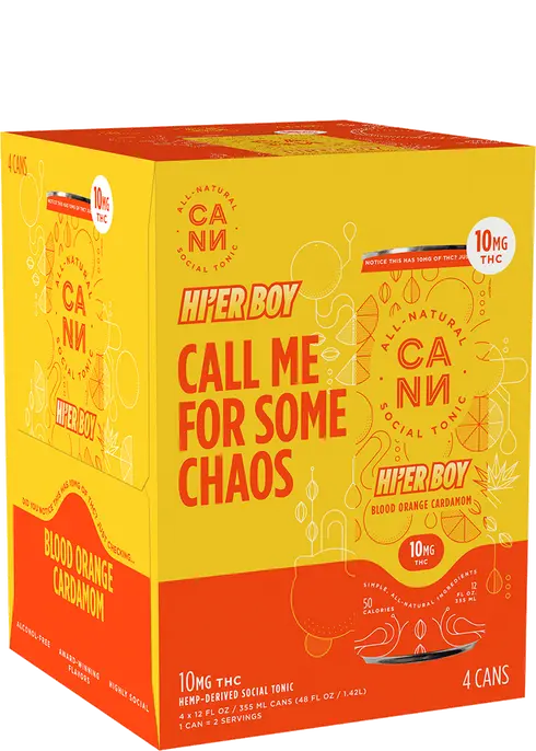 Cann Hi Er Boy Blood Orange Cardamom 10 MG 4 Pack 12 OZ Cans