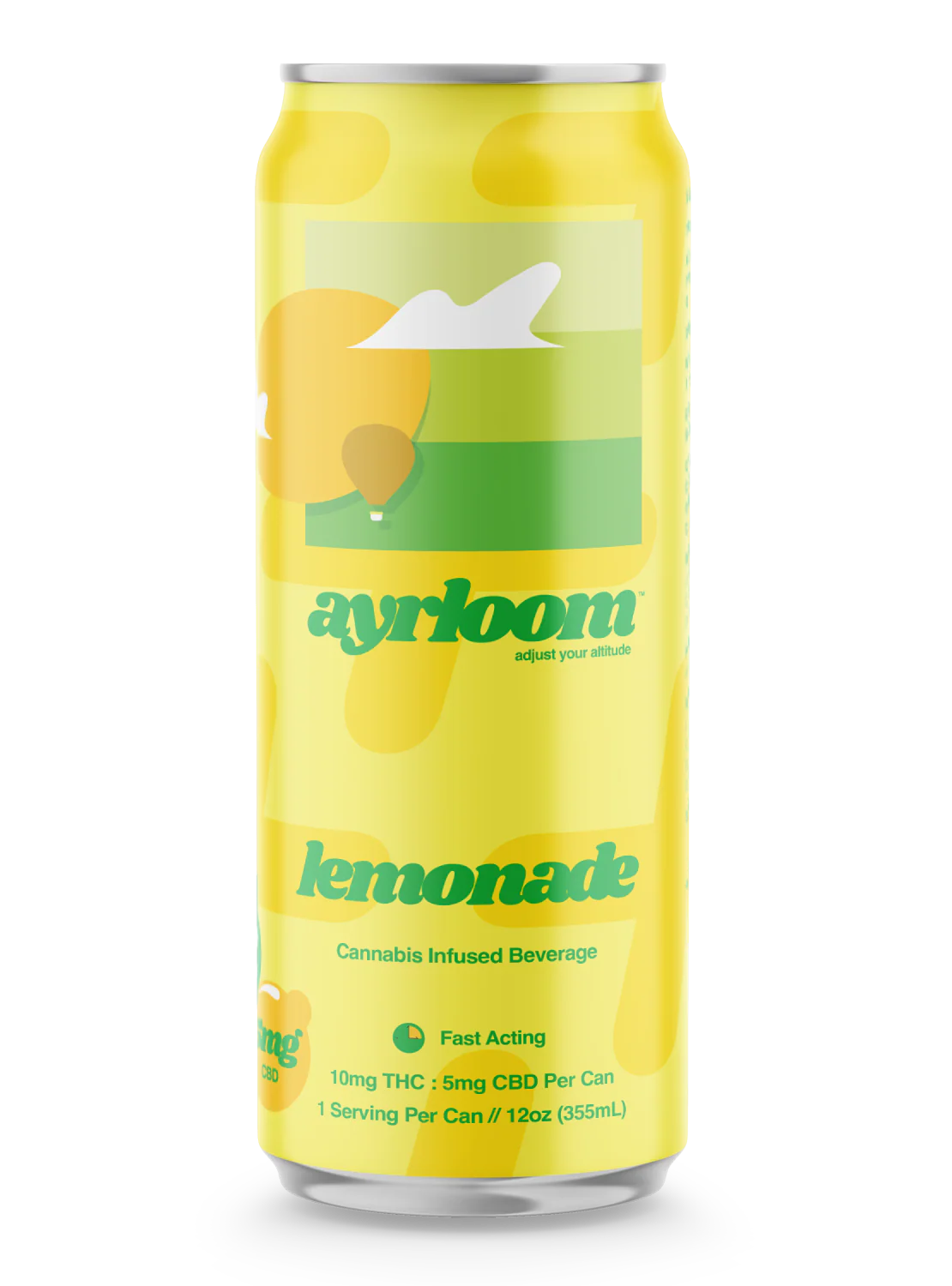 AYRLOOM Lemonade 5/5 MG – 4 Pack 12 Oz Cans | Refreshing THC+CBD Drink