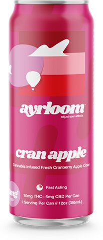Ayrloom Cran Apple 10/5 MG 4 Pack 12 OZ Cans